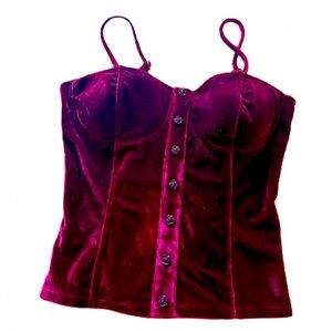 Velour, deep red camisole